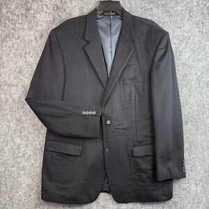 T. Harris London Mens Sport Coat 44 L Navy Blue Wool Cashmere